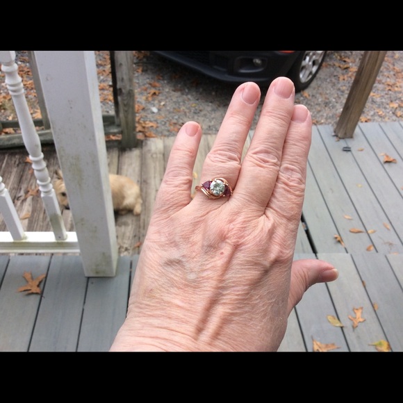 COPY - Moissanite and rhodolite 10k rose gold ring - Picture 4 of 11